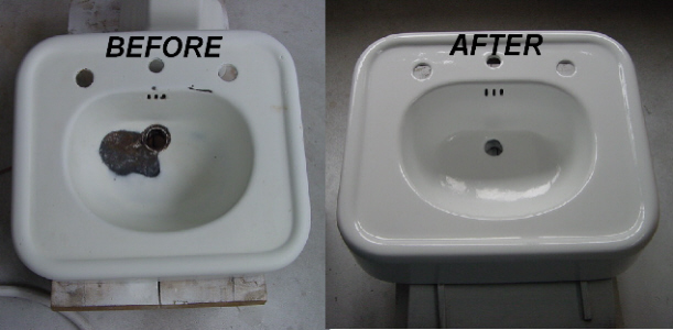 bathroom sink porcelain repair
